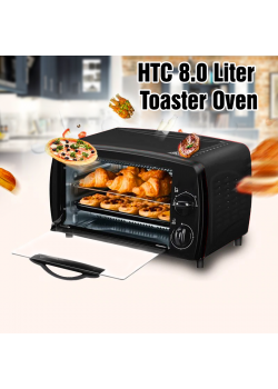 HTC 8.0 Liter Toaster Oven 15 Minutes Timmer Auto with Tempered Glass Door, HTC-118